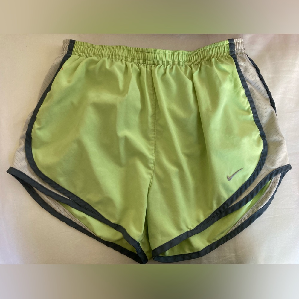 Nike women’s running shorts in light green